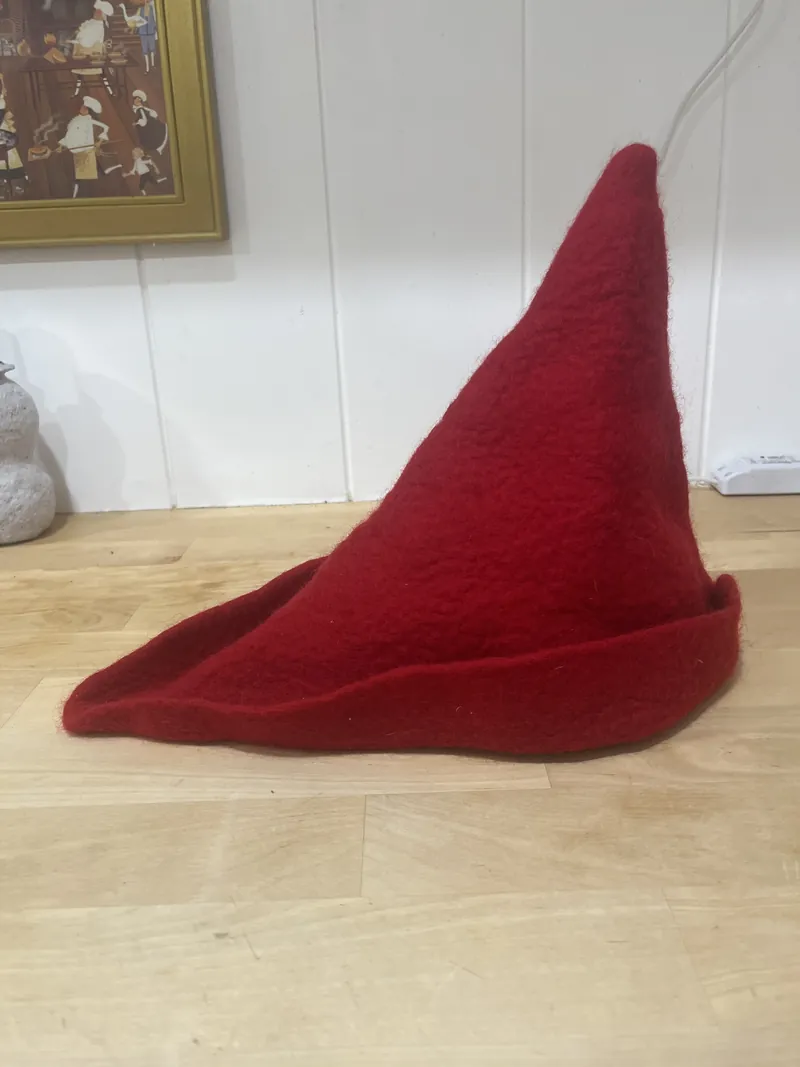 Red Felt Bycocket Hat