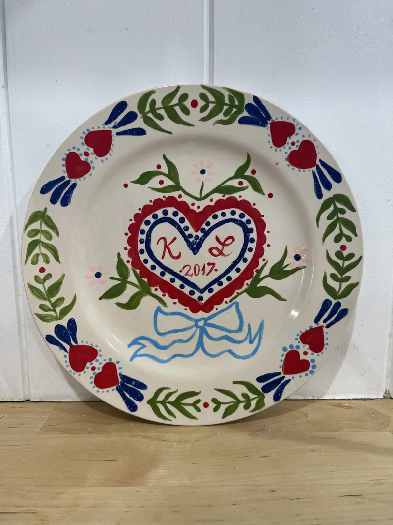 Folk Art Wedding Plate